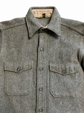 VTG 70s Woolrich Wool Mackinaw Shacket Flannel Mens Size 15 USA