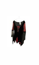 Vampire Witch Women  s Girls Halloween Costume Dress Size Medium/Large Red Black
