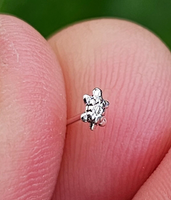 SchildkröTe Nasenstecker Reptil 22 G (0,6 Mm) 925 Sterling Silber Kugelende S...
