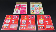 Vintage Hallmark Peanuts Stickers / Seals  Snoopy  Woodstock / Valentine's Day