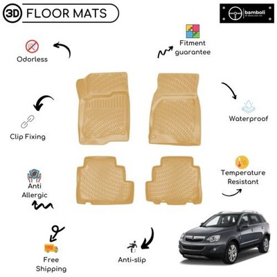 Custom Molded Rubber Floor Mat Fits For Opel Antara 2006 - Up Beige