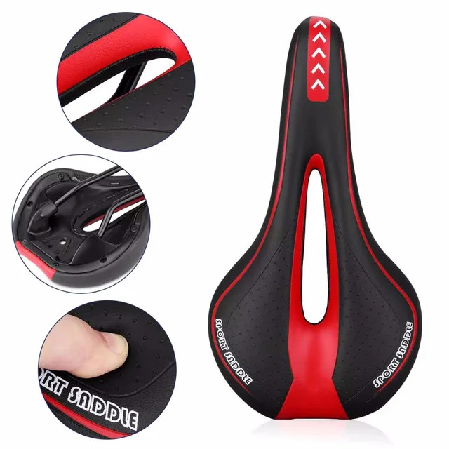 Selle de Vélo Ergonomique en Gel pour Longue Distance VTT Rouge