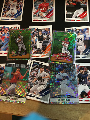 2019 Donruss Baseball Inserts, Variations, Nicknames, Orange and Red holo Stars