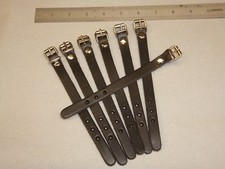 Black / Brown Real Leather 2 Picnic Utility Straps Hand Made strap 12mm wide V33