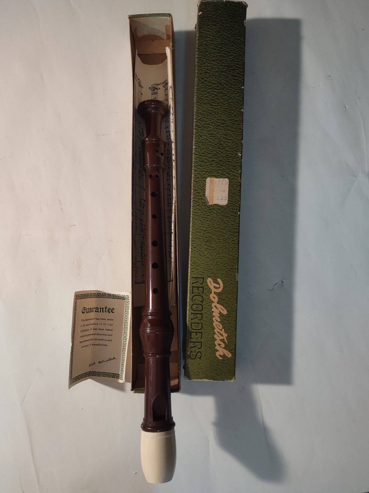 Vintage 12" Dolmetsch Descant Recorder in Original Box Made in England
