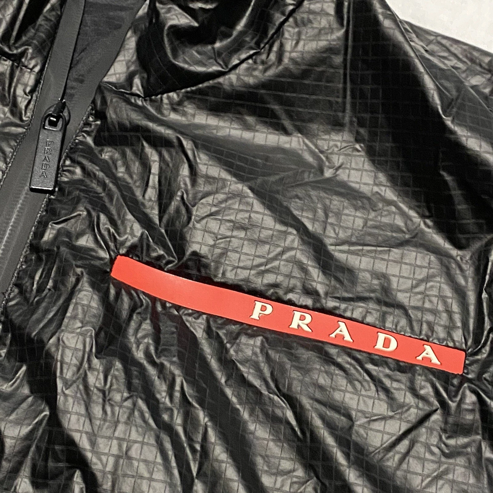 Giacca a vento uomo PRADA Linea Rossa LR LX008 poliestere nero 56 XXL