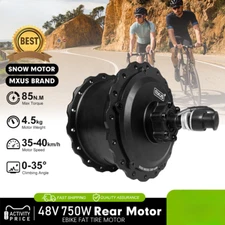 Snow Ebike Conversion Kit 48V 750W Brushless Rear Wheel Hub Motor Dropout 170mm 
