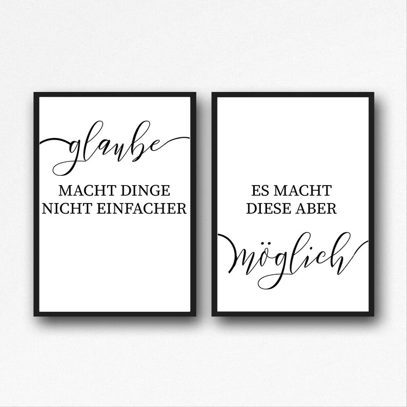 2er Set Poster Glaube Glauben Religion Kirche christliches Poster Wohnzimmer