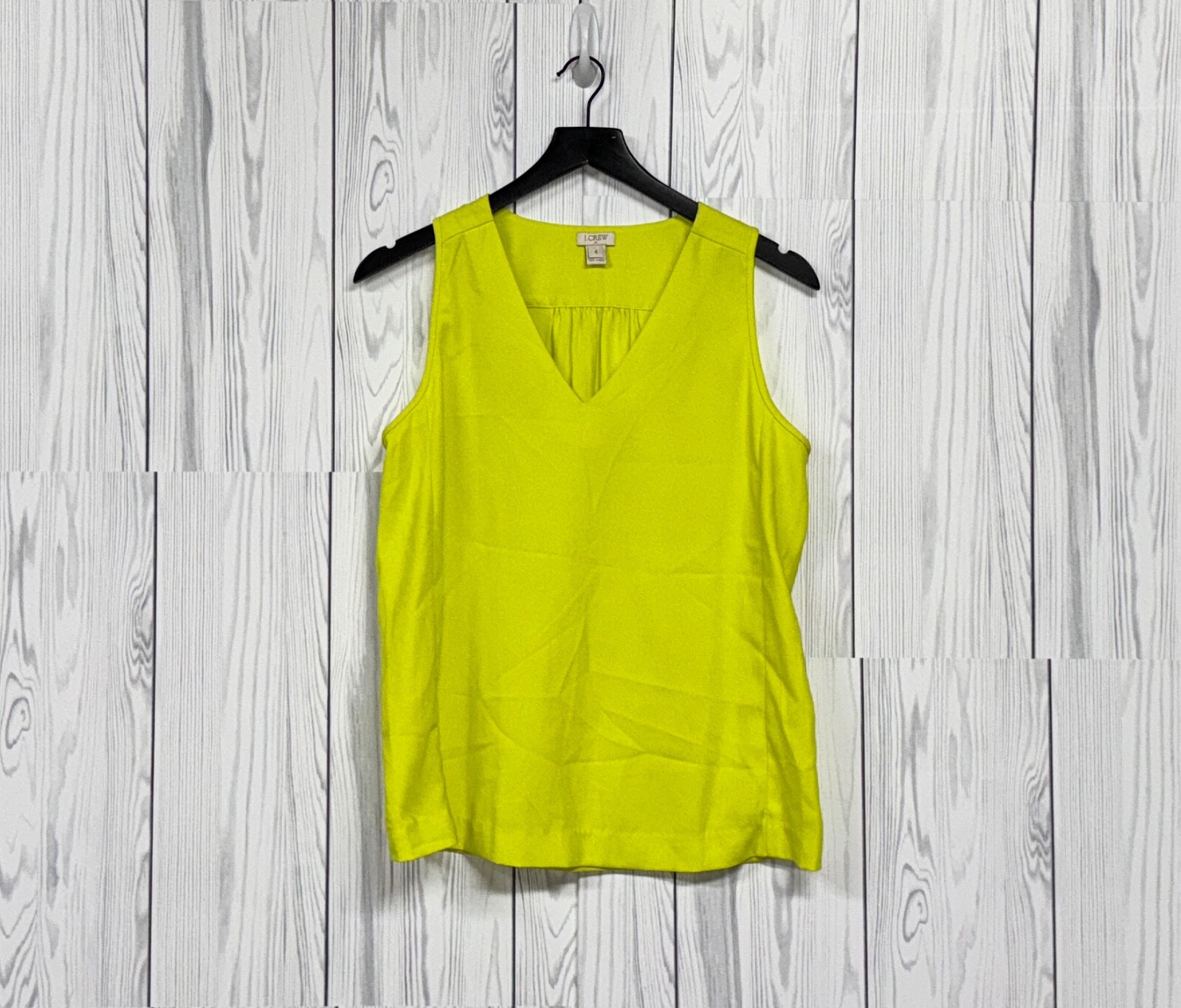 J Crew blouse womens size 4 sleeveless solid yellow top stretch