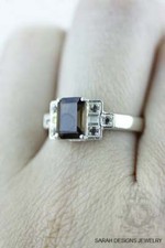 Size 6 SMOKEY SMOKY TOPAZ 925 Fine Sterling Silver Ring r566