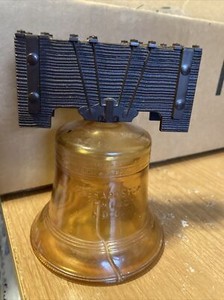 Vintage Avon Liberty Bell Glass Amber Bottle Oland After Shave Philly, PA Empty