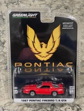 Greenlight Red 1987 Pontiac Firebird GTA 1/64 Plain Wheels Midwest Exclusive