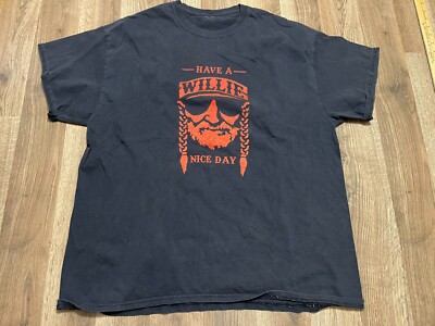 Have a Nice Day Willey Nelson Shirt, Men's Size XXL? Black Red, Graphic Print