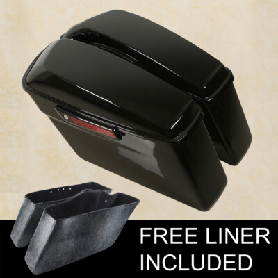 Hard Saddlebags & Black Latch Fit For Harley Touring Road Street Glide 2014-2023