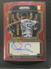 2022 Panini Prizm Autograph Roansy Contreras Red Donut Auto PIRATES 11/35