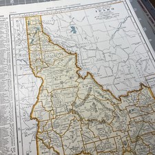 1940's Idaho atlas Map Vintage before end of WW2