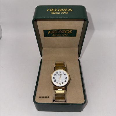 Vintage Men s Helbros Invincible Quartz Watch In Original Box PC21A Stainless