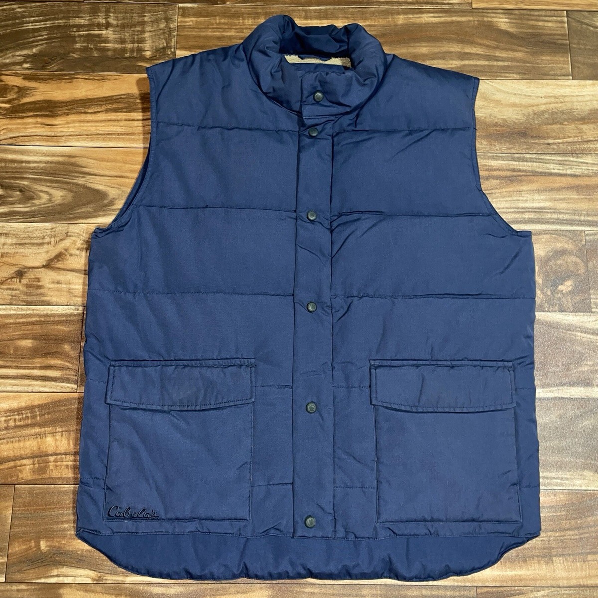 Mens Large Tall Cabelas Premier Northern Goose Down Fleece Lined Puffer Vest