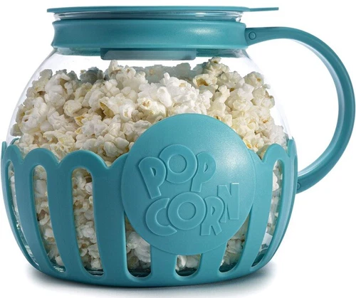Patented Micro-Pop Microwave Popcorn Popper with Temperature Safe Glass, 3-in...