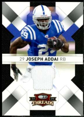 Joseph Addai Card 2009 Donruss Threads Jerseys #42 