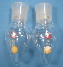 SIGMA-ALDRICH 50 ML PS FLASKS X2 29/32 NEW OLD STOCK  FREE SHIPPING    V