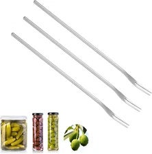 3 PCS Pickle Fork, 8.6 Inch Pickle Forks for the Jar, Long Handle Olive Fork, St
