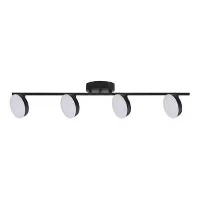Energy-Efficient 2.6 ft LED Fixture Disk-Shaped Shades Black and Frosted Acrylic