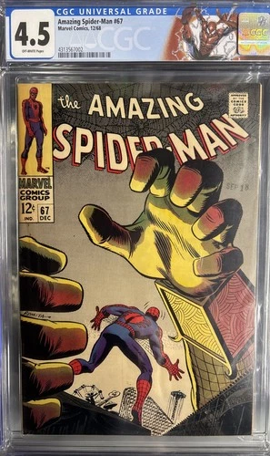 Amazing Spider-Man #67. CGC 4.5. Presents Well, Spidey Label.  Marvel 12/68.