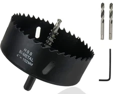 Circle Hole Saw 4-inch Dia Cutting Drill Bit for Drilling Holes 4"/102mm Black