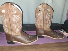 Men's Brown Leather square toe Boots 6.5 