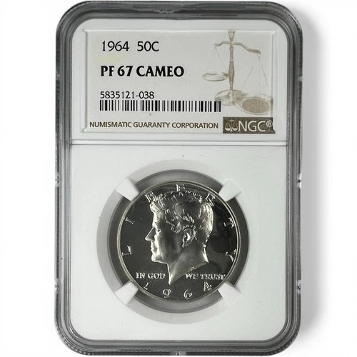 1964 Kennedy Half Dollar Proof NGC PF 67 CAMEO PR67CAM  Silver Coin 50C NA-20