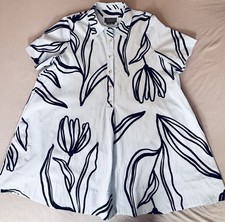 Anthropologie Pollie Swing Mini Dress Large - Cotton Poplin with Pockets.