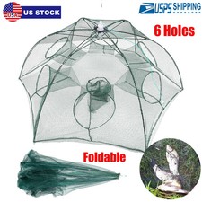 NEW Fishing Bait Trap Crab Net Crawdad Shrimp Cast Dip Cage Fish Minnow Foldable