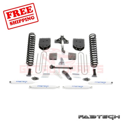 FABTECH 6'' Basic Syst w/ Shocks for Ford F550 4WD (10 Lug Chassis Cab) 11-13
