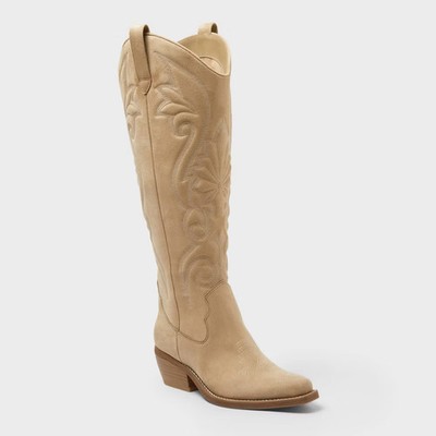 Women Kenzie Tall Western Boots with Memory Foam Insole   Wild Fable