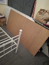 White Metal Single Bed Frame Without Mattress