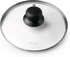 ibili "Prisma" Glass lid, Transparent/Silver/Black, 24 cm