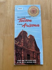 Vintage 1965 Valley National Bank Tucson Arizona Street Map Folded Brochure USA