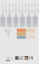 6pcs Needle Tip Squeeze Bottles Set w/ Funnel and Color Labels