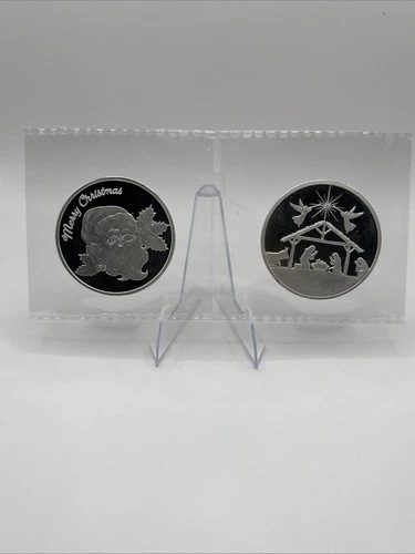 2 oz Silver Christmas Rounds 2025 Merry Christmas – Santa & Nativity –Proof-Like