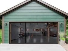 Garage Door Screen 18x8ft for 2 Car, Retractable Fiberglass Magnetic Garage S...