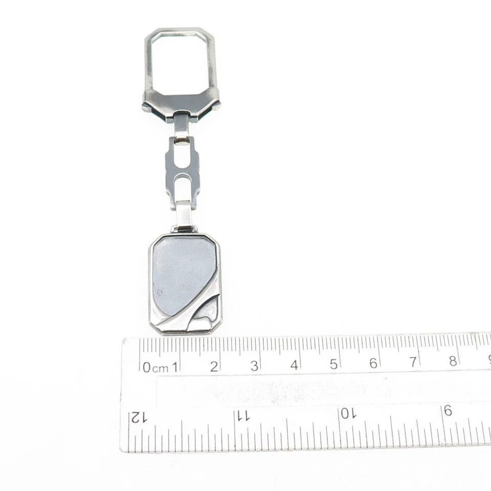 925 Sterling Silver Vintage Italy Oxidized Key Fob Chain - Image 4 of 4