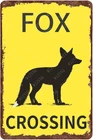 Metal Signs Fox Crossing Vintage Tin Sign for Home Bar Living Room Garden Yard O