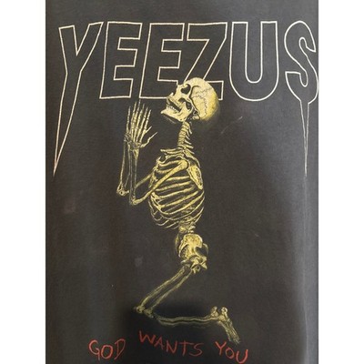 Yeezus Tour Merchandise T-Shirt Kanye West God Wants You Skeleton