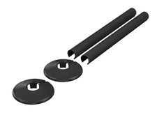Radiator Pipe Sleeves & Collars 15mm x 200 & 300mm, Metal & PVC Pipe Covers Pair