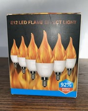 LED Flame Light Bulbs, 4 Modes Flickering Light Bulbs E12 Chandelier Base 6 set