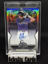 COLE CARRIGG, 2023 1st Bowman Draft Chrome Refractor Auto #D/499 Rockies