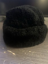 Vintage North King Mouton Lamb Fur Hat Black J.J. Seifter  Sons NYC