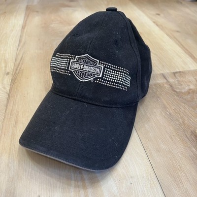 Harley-Davidson Hat Cap Strap Back Womens Bling Black Daytona Beach Rhinestone
