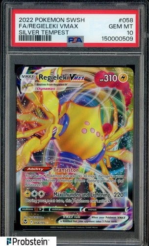 2022 Pokemon SWSH #058 FA Regieleki VMAX Silver Tempest PSA 10